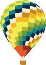 Vibrant Hot Air Balloon: A Spectrum of Colors