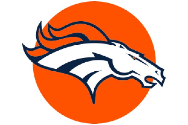 Vivid Orange and Blue Logo of a Horse's Head