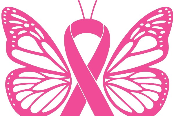 Pink Butterfly with Ribbon Design