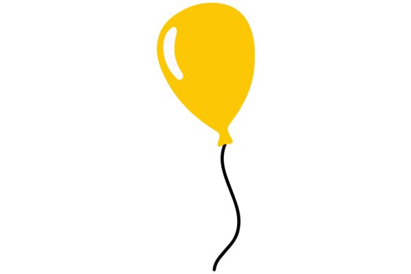 A Yellow Balloon with a Black String