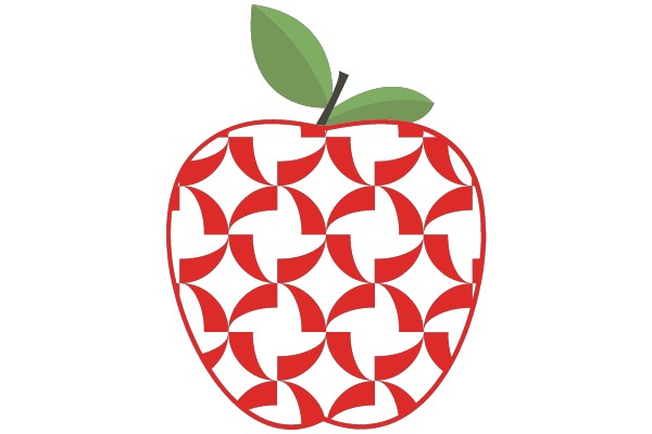 Quilted Apple with Green Leaf
