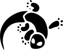 Stylized Black and White Illustration of a Whimsical Creature