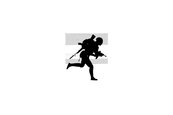 Silhouette of a Soldier in Motion