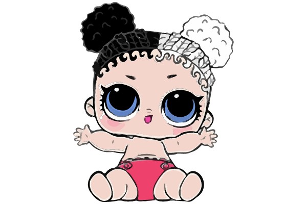 A Cute Baby with Large Eyes