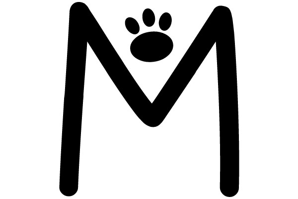 Paw Print on the Letter M