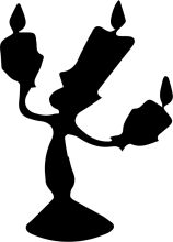Silhouette of a Candelabra with Three Candles
