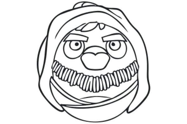 A Whimsical Character: A Cartoon Drawing of a Character with a Mouthful of Teeth