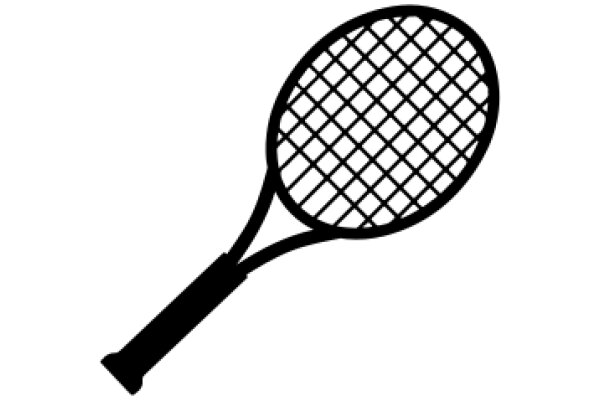 A Solid Black Tennis Racket Against a White Background