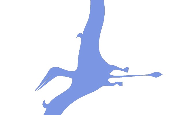 Flying Pterosaur Silhouette