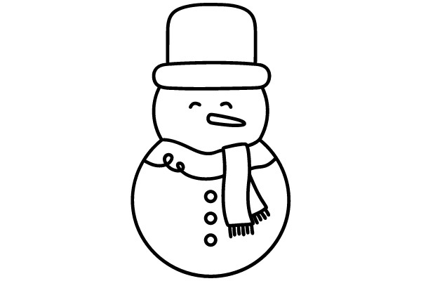 Winter Whimsy: A Festive Snowman's Portrait