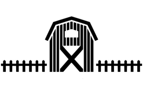 A Stylized Illustration of a Barn and Fence
