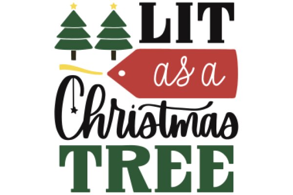 Celebrate the Festive Spirit with a Lit Christmas Tree and a Gift Tag