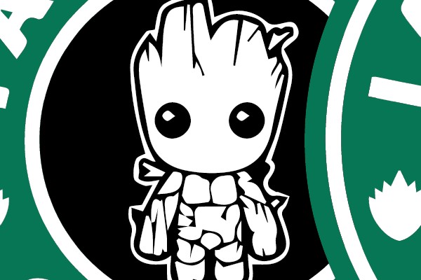 Guardians of the Galaxy Groot Coffee Logo