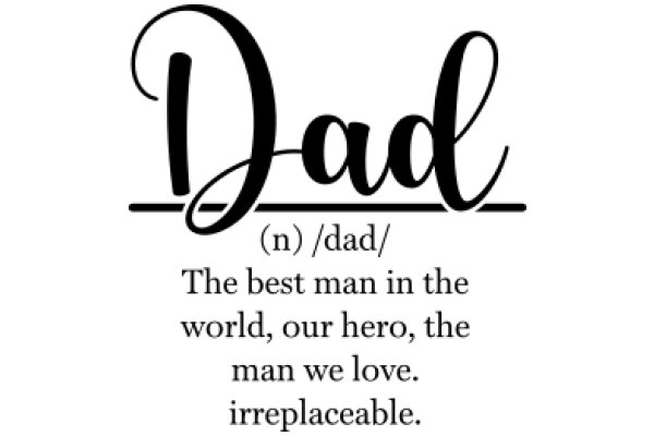 Dad: The Best Man in the World, Our Hero, the Man We Love, Irreplaceable.