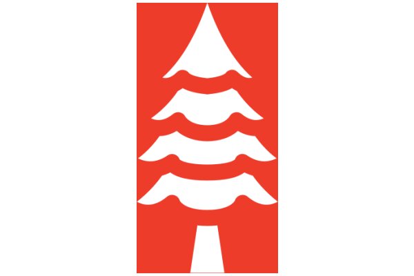Simplistic Red and White Christmas Tree Icon