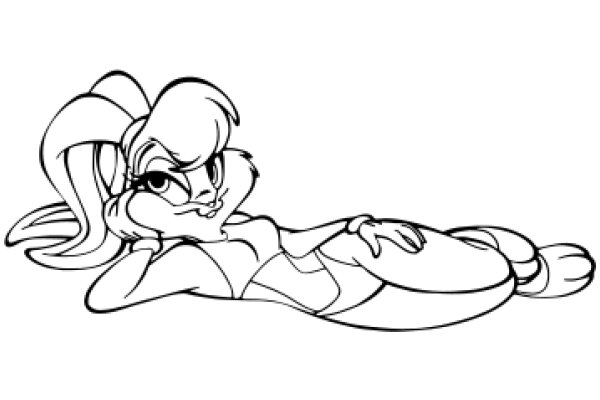 A Whimsical Cartoon Character: A Curious Cat with a Human-like Posture