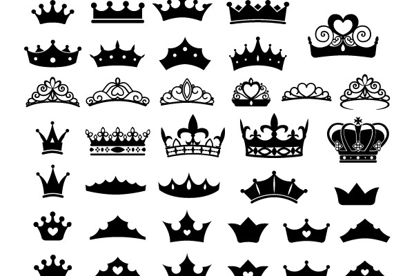 Regal Silhouettes: A Collection of Crown Designs