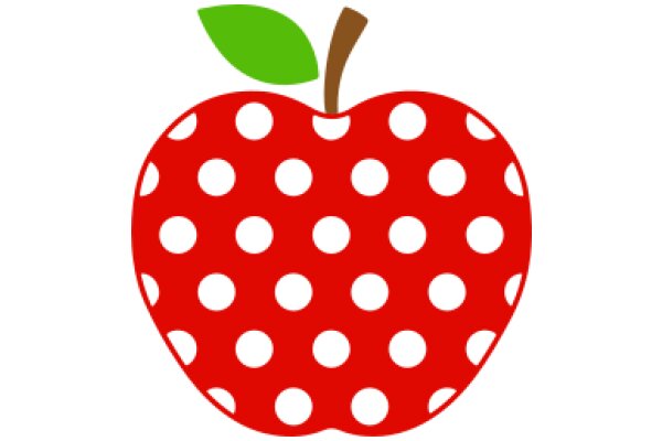 Vibrant Apple with Polka Dots and Stem