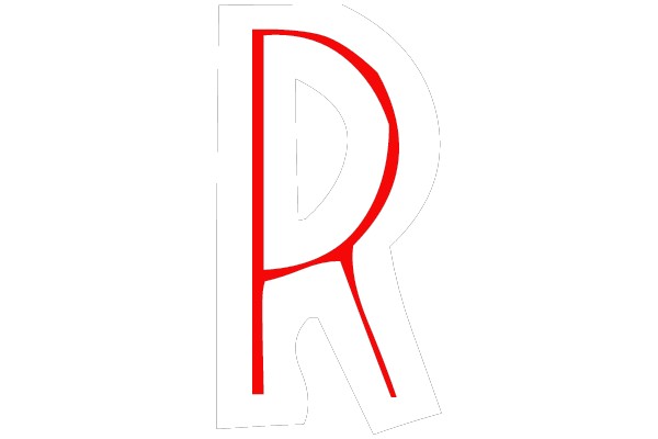Stylized Red Letter R on a White Background