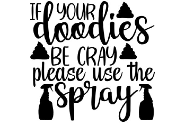 A Humorous Sign for a Spray Bottle: 'If Your Doodies Be Cray, Please Use the Spray'