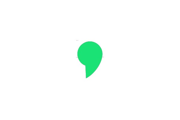 Bold Green Shape in a Minimalistic Design