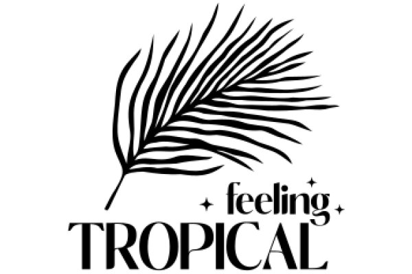 Feeling Tropical: A Graphic Design of a Palm Leaf with a Textual Message