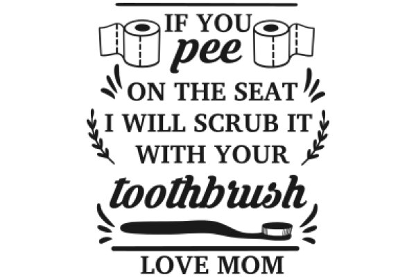 A Humorous Sign: 'If You Pee on the Seat, I Will Scrub It with Your Toothbrush, Love Mom'