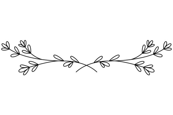 Simplicity in Design: A Line Drawing of a Floral Branch
