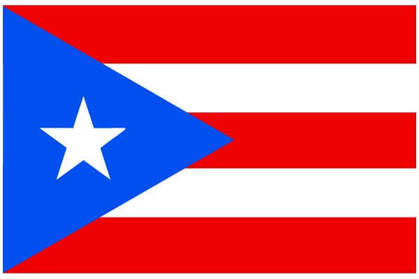 Vibrant Puerto Rican Flag with a Star at the Center