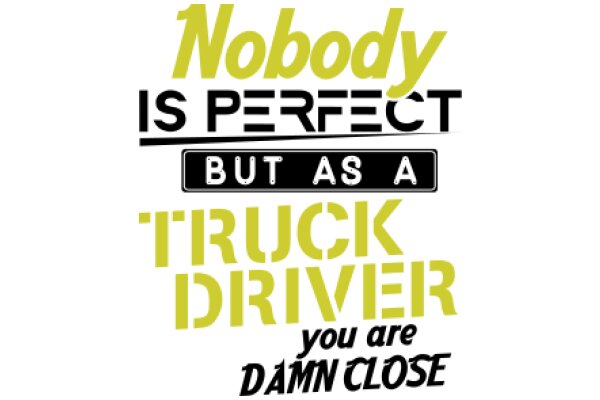 The Ultimate Truck Driver's Mantra: 'Nobody is Perfect, But as a Truck Driver, You Are Damn Close'