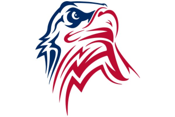 Stylized Eagle Logo with Red and Blue Design