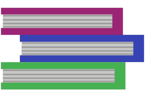 Three Colorful Stripes with Gray Stripes