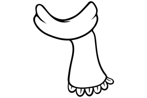 Simplistic Line Drawing of a Banana with a Smile