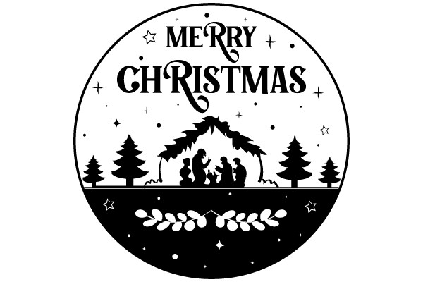 Merry Christmas: A Silhouette of a Festive Scene