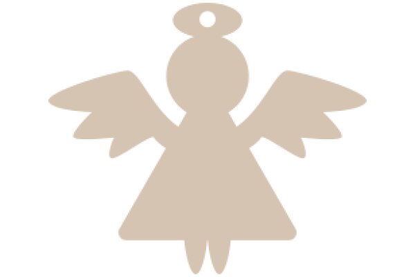 A Simple, Elegant Icon: A Beige Angel with Wings