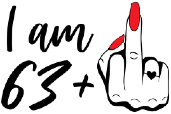 A Playful Expression of Identity: A Cartoon Character with a Red Nail and the Number 63+