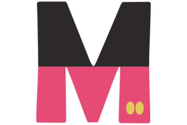 Stylized Letter 'M' with a Pink and Black Color Scheme