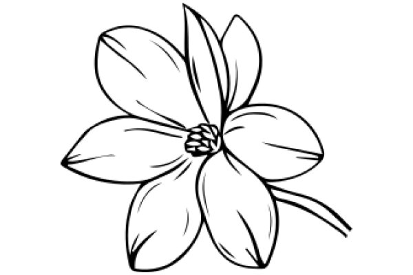 Simplistic Line Drawing of a Flower