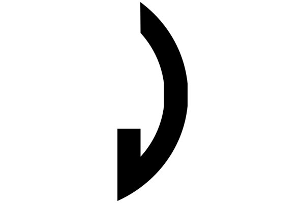 Stylized Black Arrow on White Background