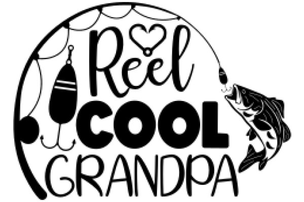 Reel Cool Grandpa: A Graphic Design Showcasing a Fishing-Themed Logo for a Brand or Business.