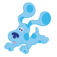 A Playful Blue Dog Cartoon
