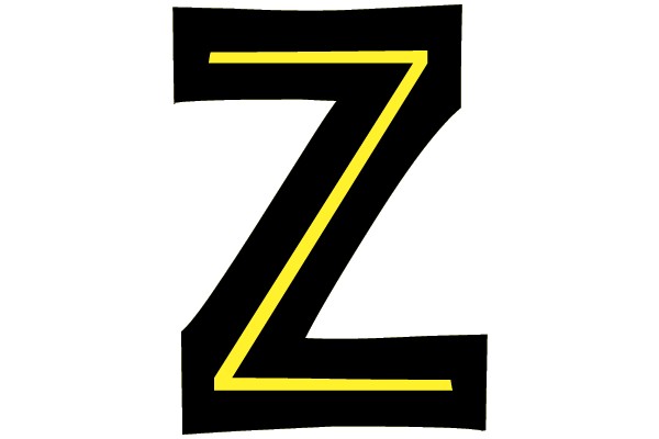 Bold Yellow Capital Letter 'Z' on Black Background