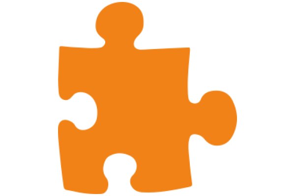 Orange Puzzle Piece Against White Background
