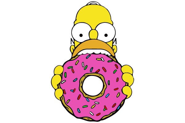 Homer Simpson and the Giant Pink Donut