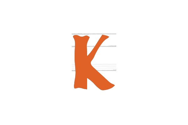 Bold Orange Letter K