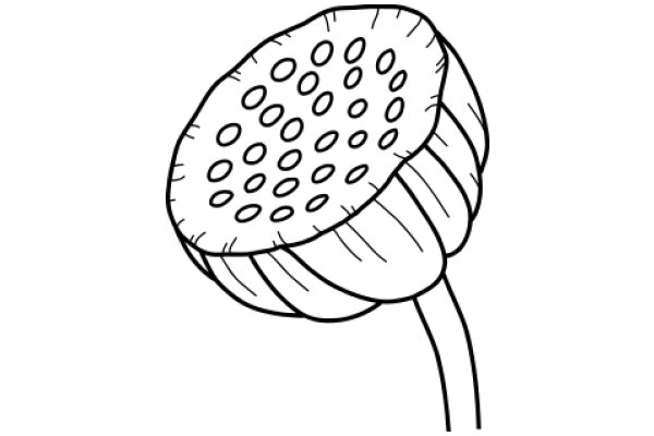 A Whimsical Illustration of a Mushroom with a Stem