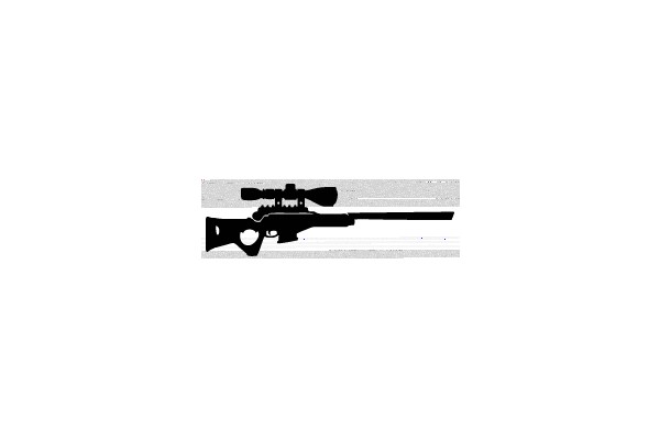 A Sniper Rifle with Scope Silhouette.