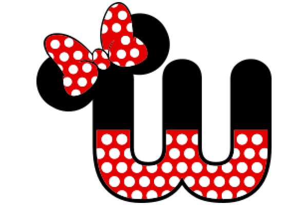 Whimsical Logo Design: A Playful Take on the Letter 'W' with a Minnie Mouse Bow and Polka Dots