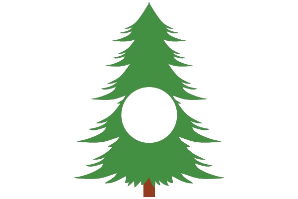 Solitary Pine: A Study in Minimalist Illustration