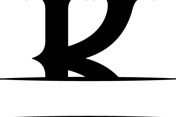Black Letter K on White Background